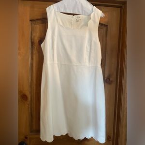 J Crew White Scalloped Dress